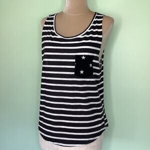 PINK Victoria’s Secret Stars and Stripes Raw Edge Muscle Sleeveless Tank Top
